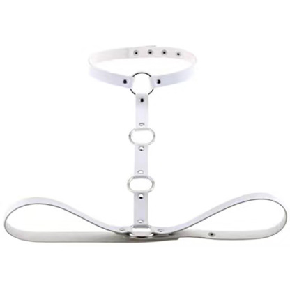 [Copy]Leather bondage belt collar leash