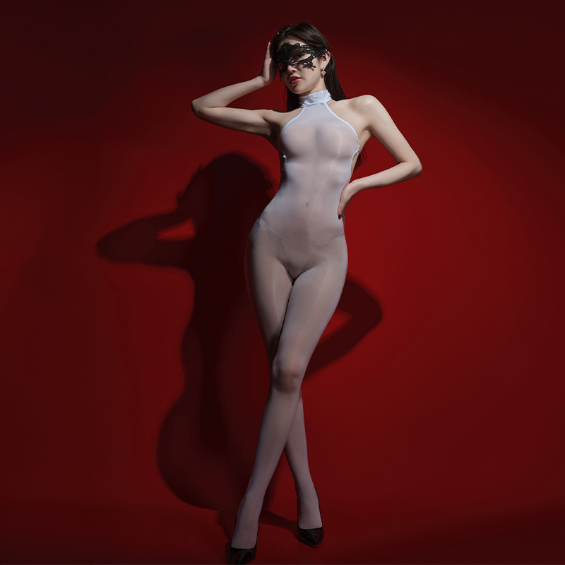 6D Super Shiny Horse Oil Stockings Backless Bodysuit