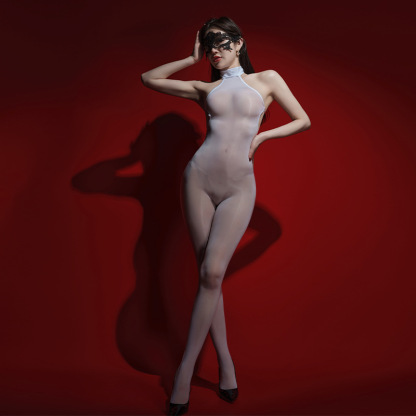 6D Super Shiny Horse Oil Stockings Backless Bodysuit