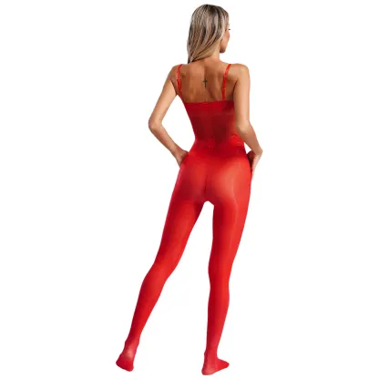 Lace tube top camisole shiny stockings