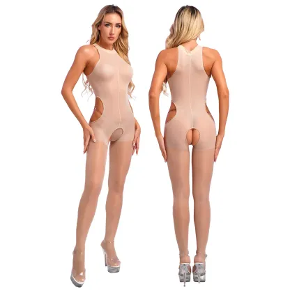 Open crotch sexy vest body stockings