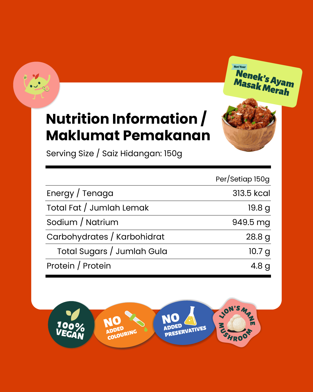 Not Your Nenek's Ayam Masak Merah (Plant-Based Ayam Masak Merah)