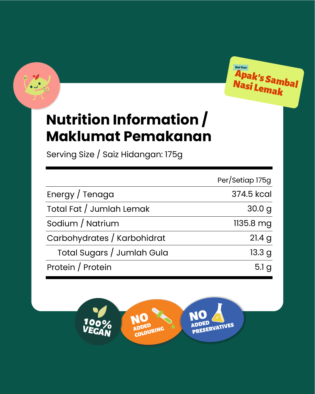 Not Your Apak's Sambal Nasi Lemak (Vegan Nasi Lemak Sambal)