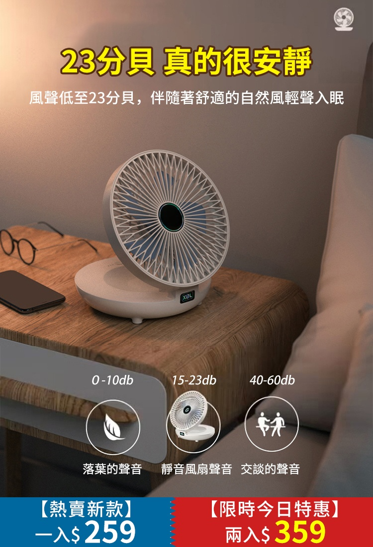 【壁掛桌面兩用】2024新款靜音風扇
