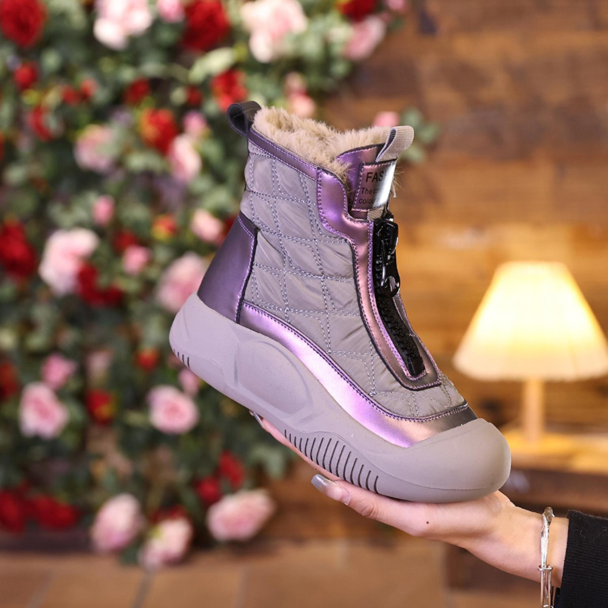 Handmade moccasin high top shoes