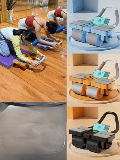 Four rounds of automatic rebound tummy tuck and roll abdominal fitness wheel