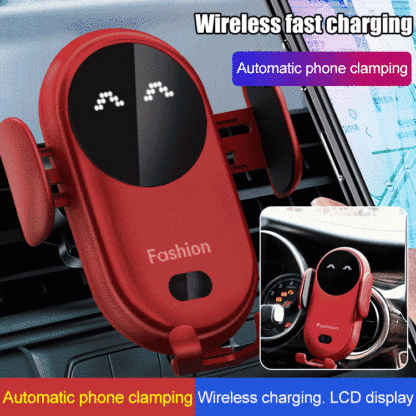 Smile face wireless charging car mounted phone bracket