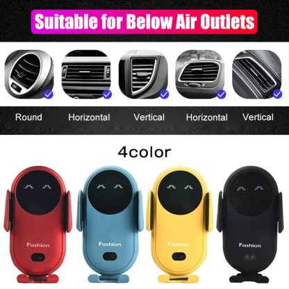 Smile face wireless charging car mounted phone bracket