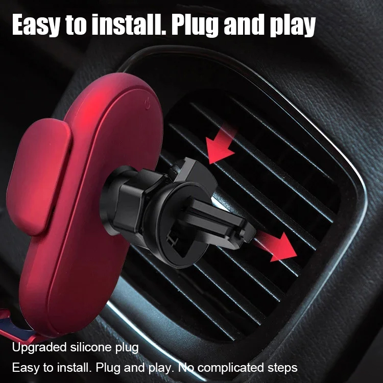 Smile face wireless charging car mounted phone bracket