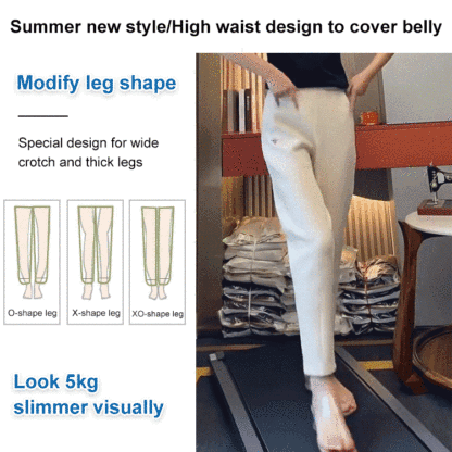 High-waist casual harem pants