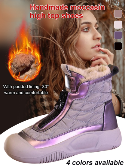 Handmade moccasin high top shoes
