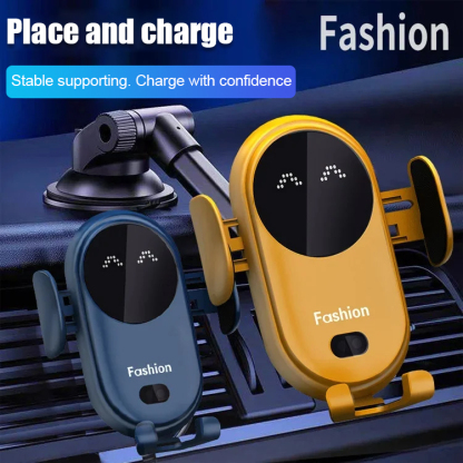 Smile face wireless charging car mounted phone bracket