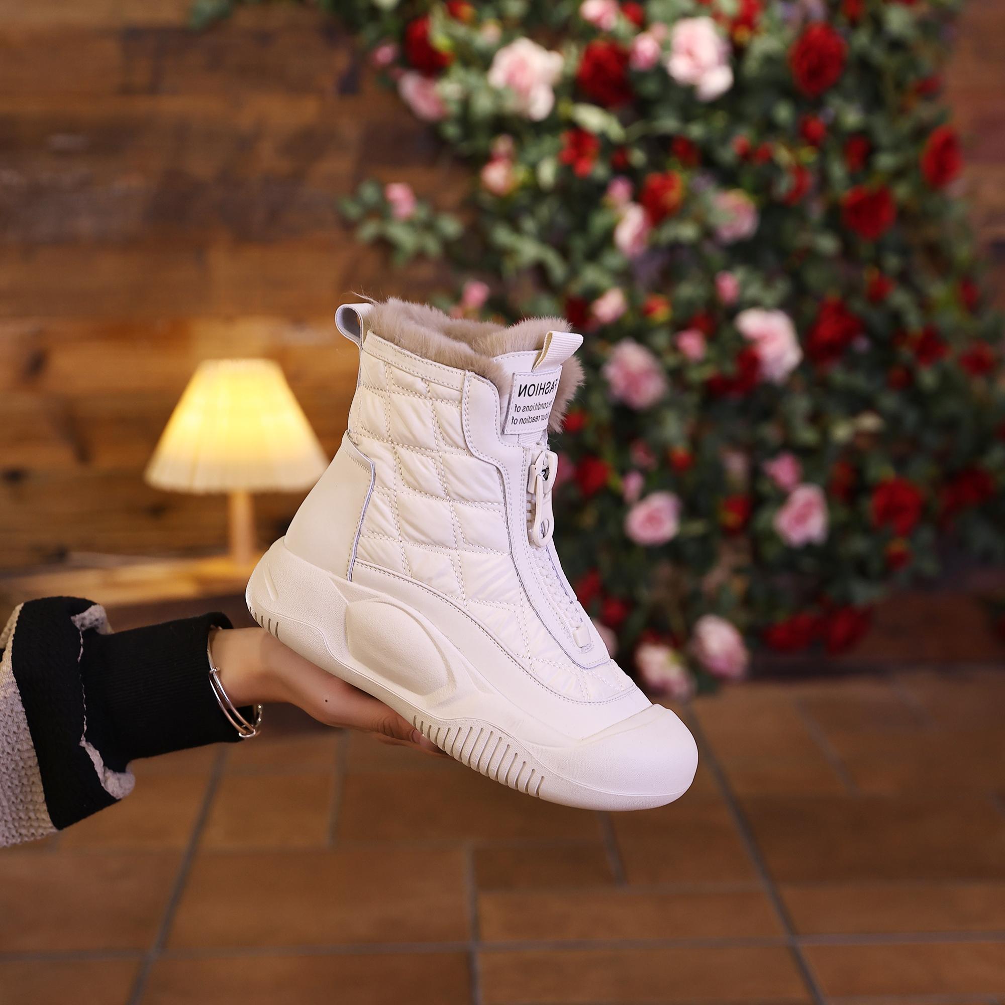 Handmade moccasin high top shoes
