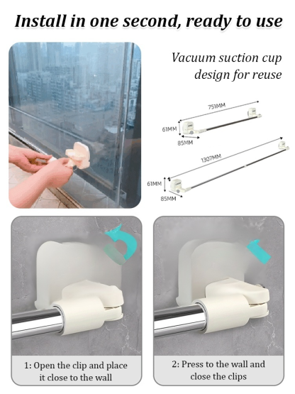 Telescopic Rotating Drying Rack with Suction Cup
