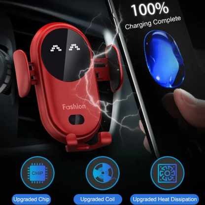 Smile face wireless charging car mounted phone bracket