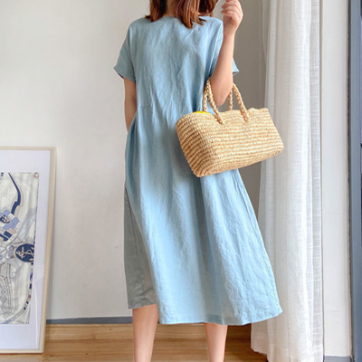Japanese Style Linen Cotton Dress