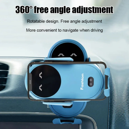 Smile face wireless charging car mounted phone bracket