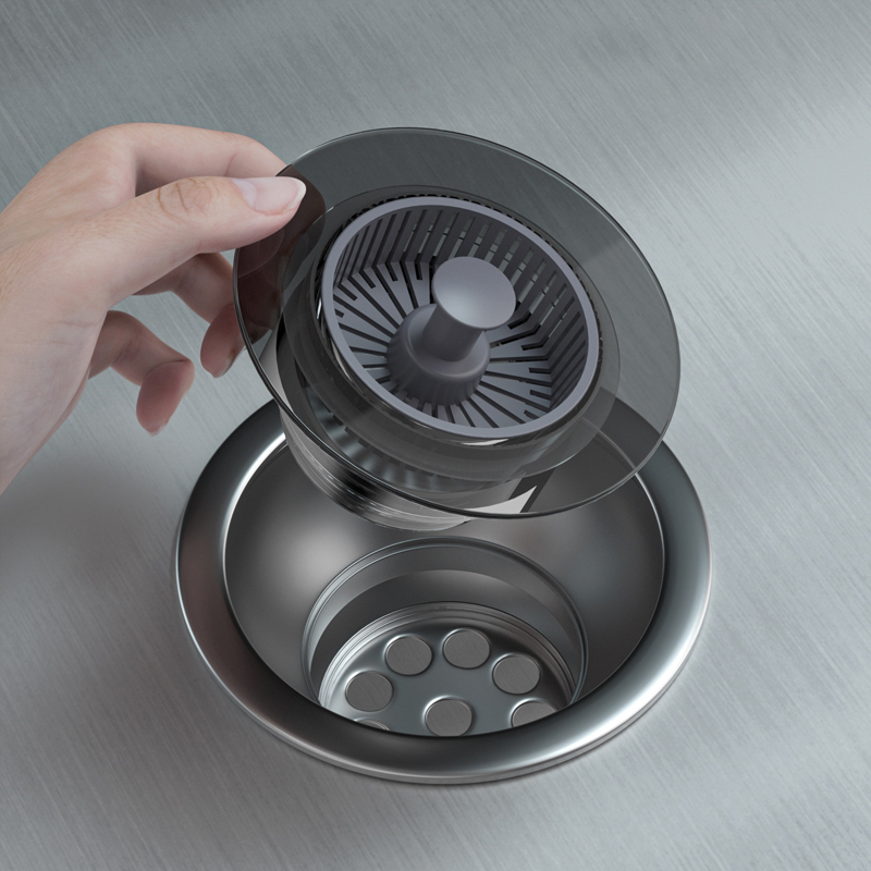 [ป้องกันกลิ่นและไม่อุดตัน] สะดืออ่างล้างจานแบบกด