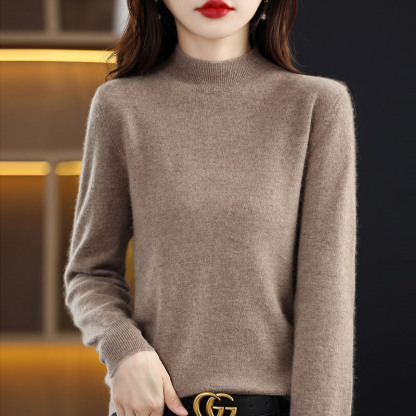 (มีให้เลือก 10 สี) เสื้อไหมพรมขนแกะคอเต่า บางเบา ทรงหลวม