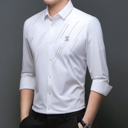 เสื้อโปโลแขนยาวผู้ชาย ยืดหยุ่นสูง ไม่ต้องรีด