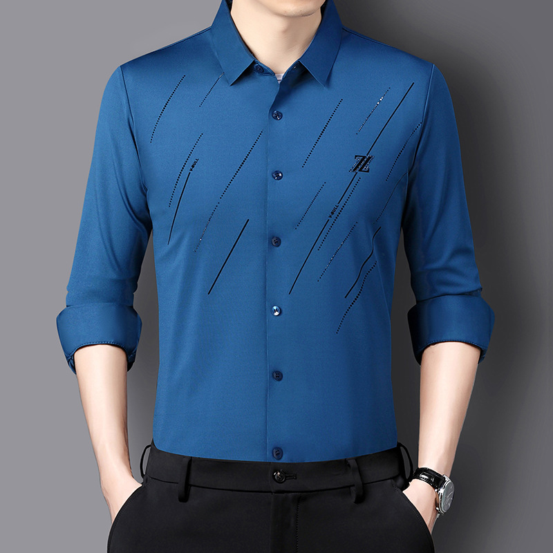 เสื้อโปโลแขนยาวผู้ชาย ยืดหยุ่นสูง ไม่ต้องรีด