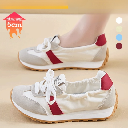 【พื้นนุ่มเสริมความสูง】รองเท้าฟอเรสกั้มสลับสีระบายอกาศได้