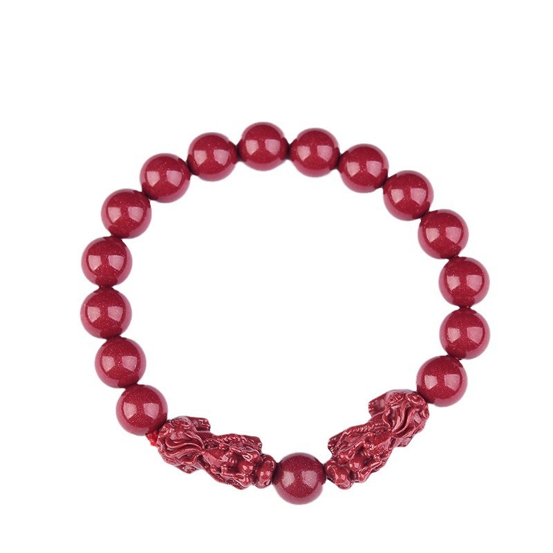 [ดึงดูดความมั่งคั่ง + รับทรัพย์  ] สร้อยข้อมือปี่เซียะซินนาบาร์นำโชค