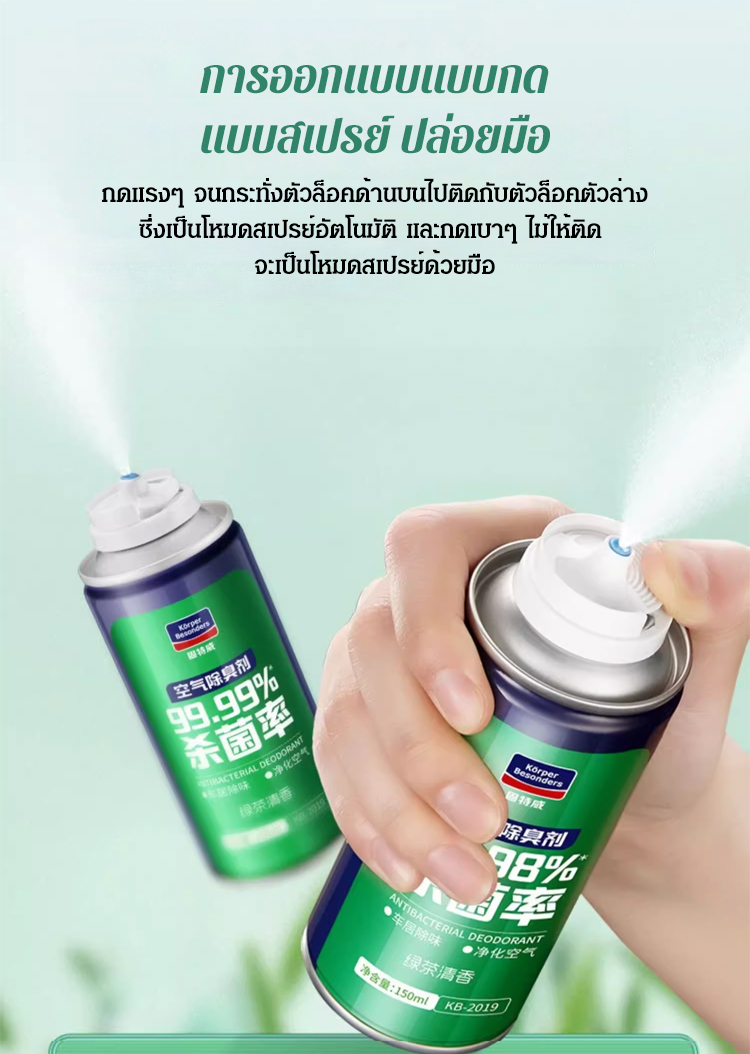 [ใช้ทั้งรถและบ้าน] สเปรย์ขจัดกลิ่น ฆ่าเชื้อโรค 99.99%