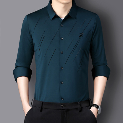 เสื้อโปโลแขนยาวผู้ชาย ยืดหยุ่นสูง ไม่ต้องรีด