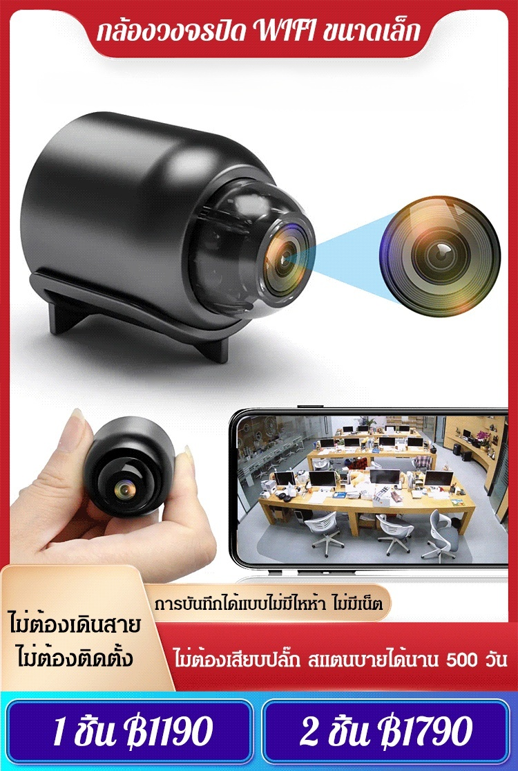 (ขนาดมินิ) กล้องวงจรปิด WIFI ขนาดเล็ก