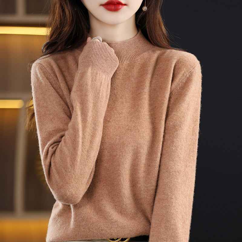 (มีให้เลือก 10 สี) เสื้อไหมพรมขนแกะคอเต่า บางเบา ทรงหลวม