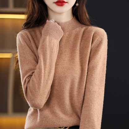 (มีให้เลือก 10 สี) เสื้อไหมพรมขนแกะคอเต่า บางเบา ทรงหลวม