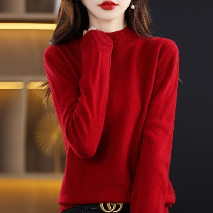 (มีให้เลือก 10 สี) เสื้อไหมพรมขนแกะคอเต่า บางเบา ทรงหลวม