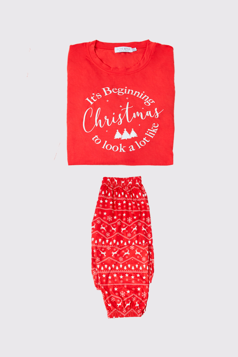 Womens 'It's Beginning To Look A Lot Like Christmas' Matching Family PJ Set