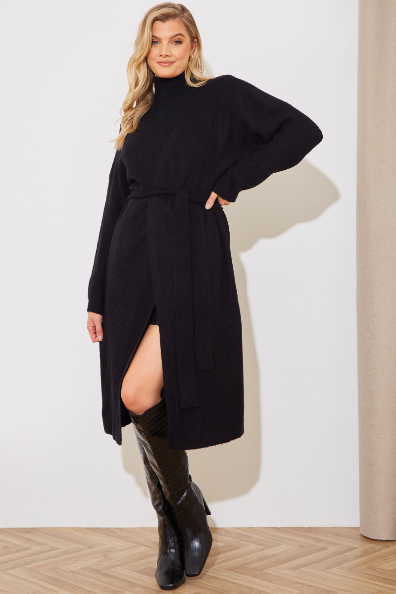 Midi Belted Knitted Cardigan