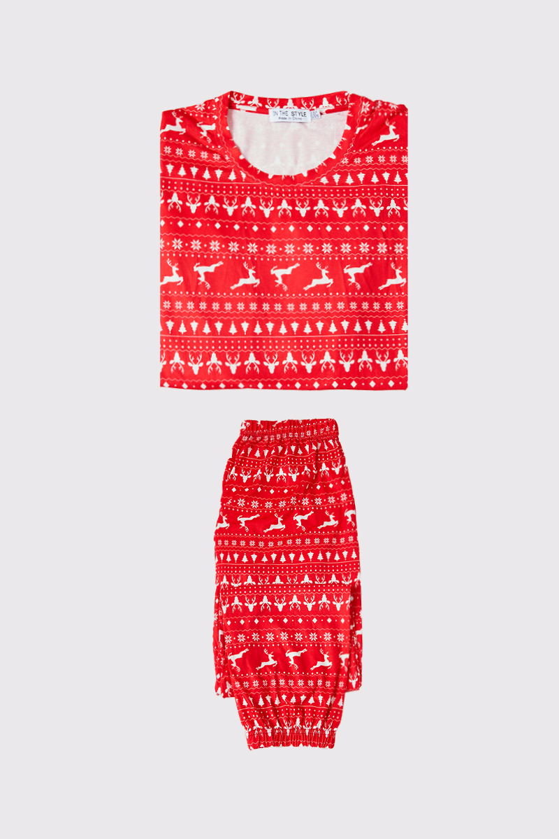 Womens Reindeer Fairisle Matching Family PJ Set
