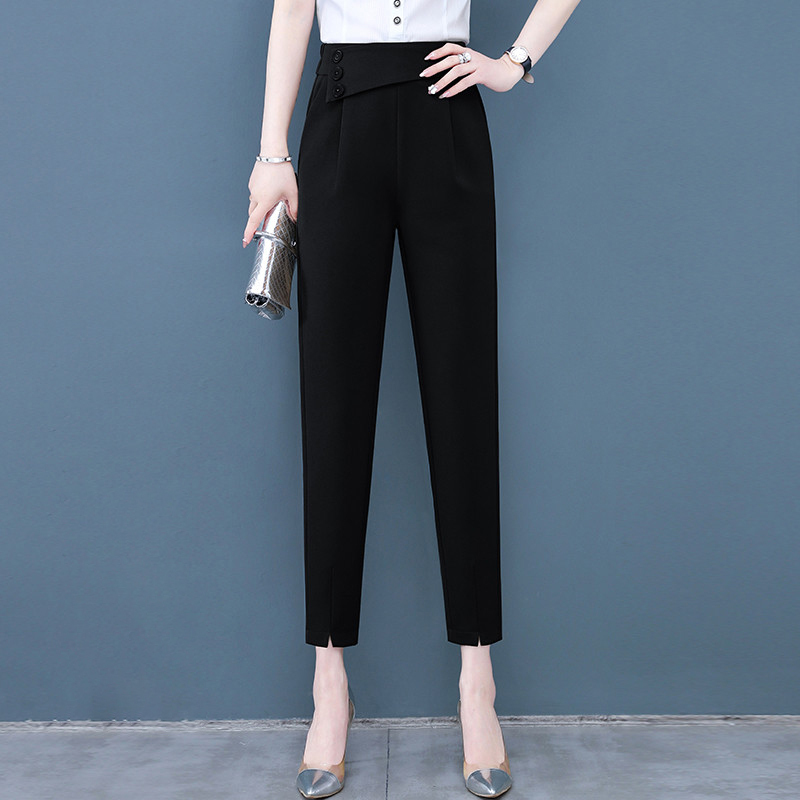 高腰顯瘦休閒九分哈倫褲女