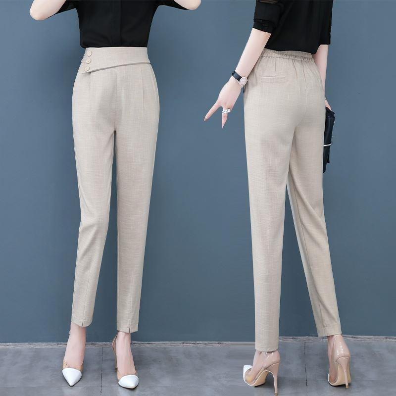 高腰顯瘦休閒九分哈倫褲女