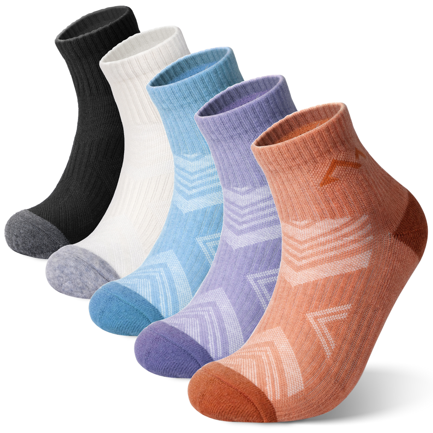 5 Pack Women's Merino Wool Quarter Hiking Running Socks Target Cushioned SS13F