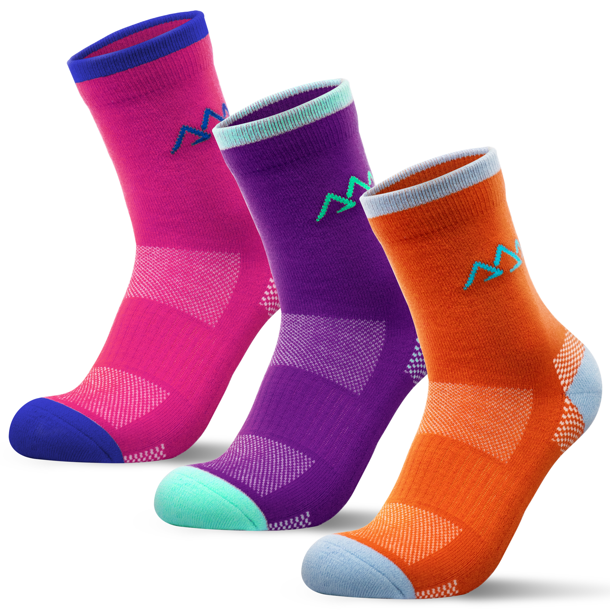 3 Pack Women's Merino Wool Micro Crew Half Cushioned Hiking Socks SS09F