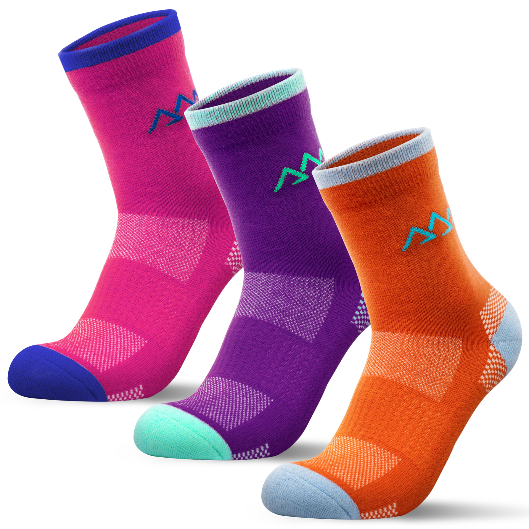 3 Pack Women's Merino Wool Micro Crew Half Cushioned Hiking Socks SS09F