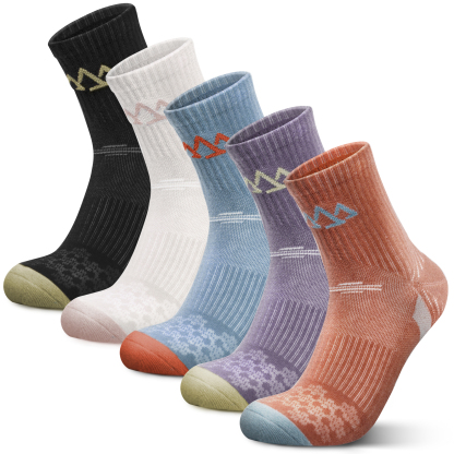 5 Pack Women's Merino Wool 1/4 Sock Shorty Half Cushioned Hiking Socks SS12F