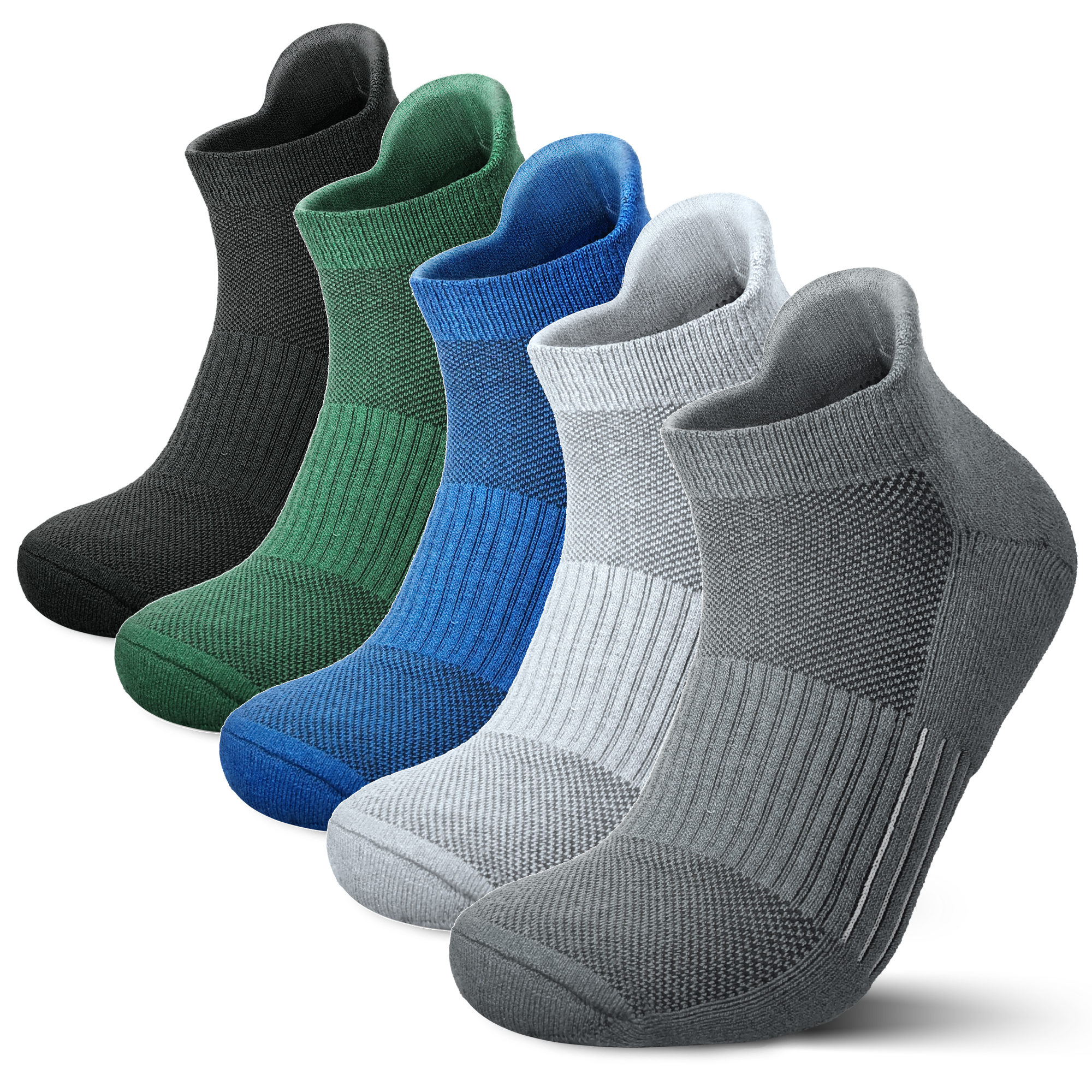 5 Pack Men's Merino Wool Ankle No Show Hiking Running Socks Target Cushioned SS15M