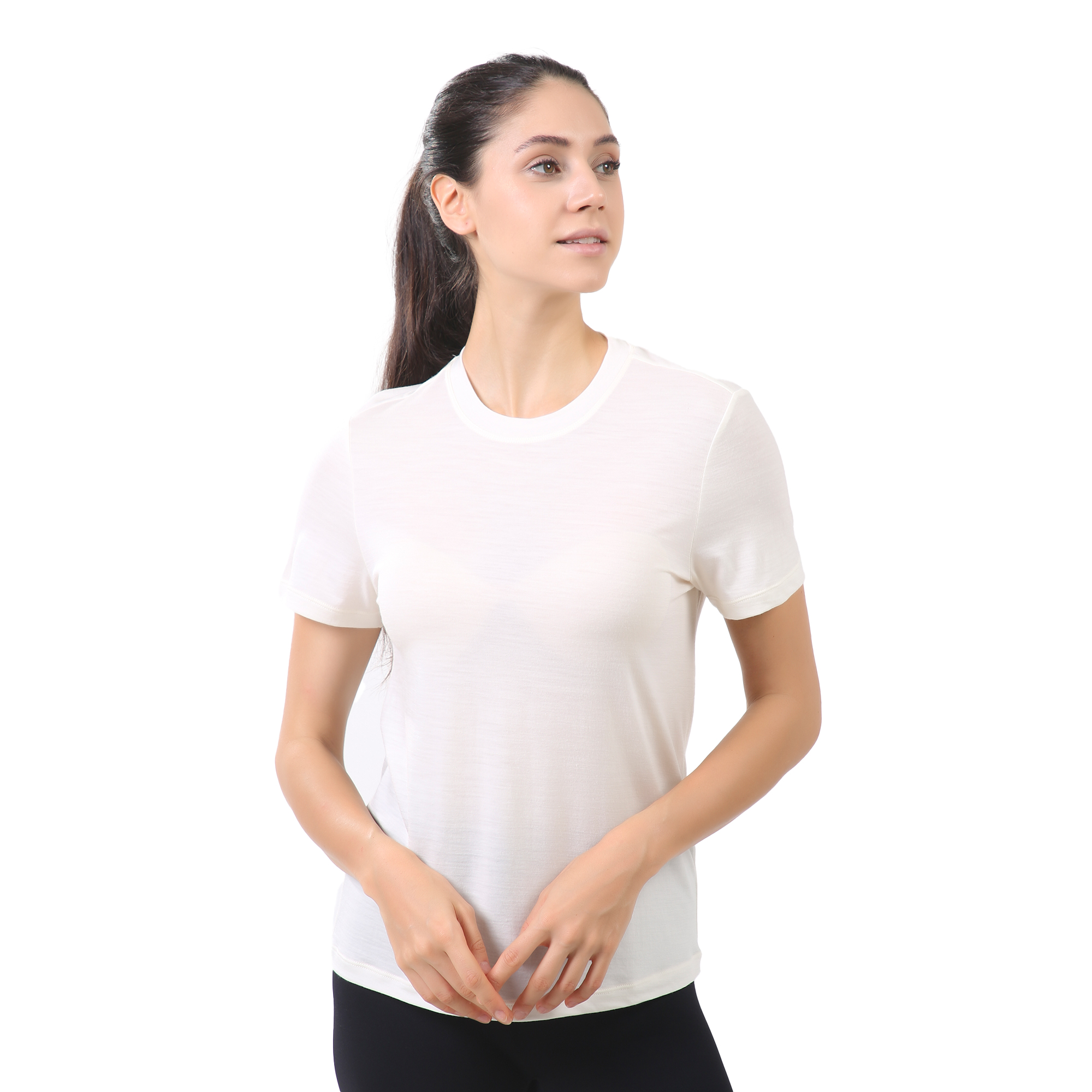 Women's Merino Wool T-shirt 150 Short Sleeve Crew White