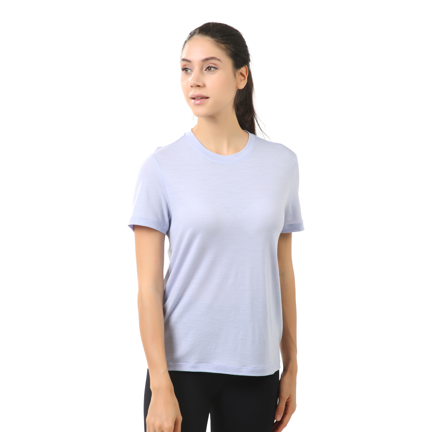 Women's Merino Wool T-shirt 150 Short Sleeve Crew Light Blue