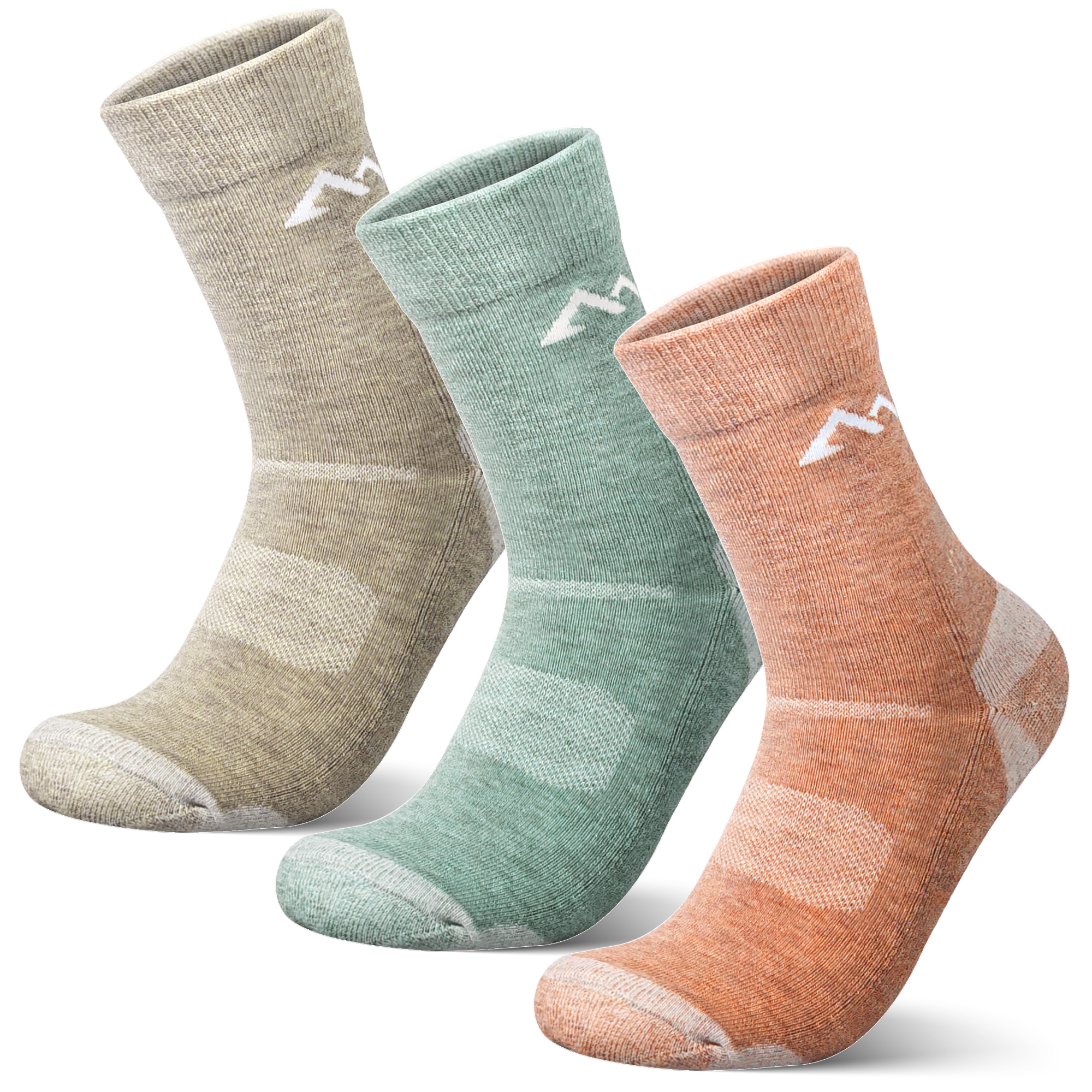 3 Pack Women's Merino Wool Micro Crew Half Cushioned Hiking Socks SS02C