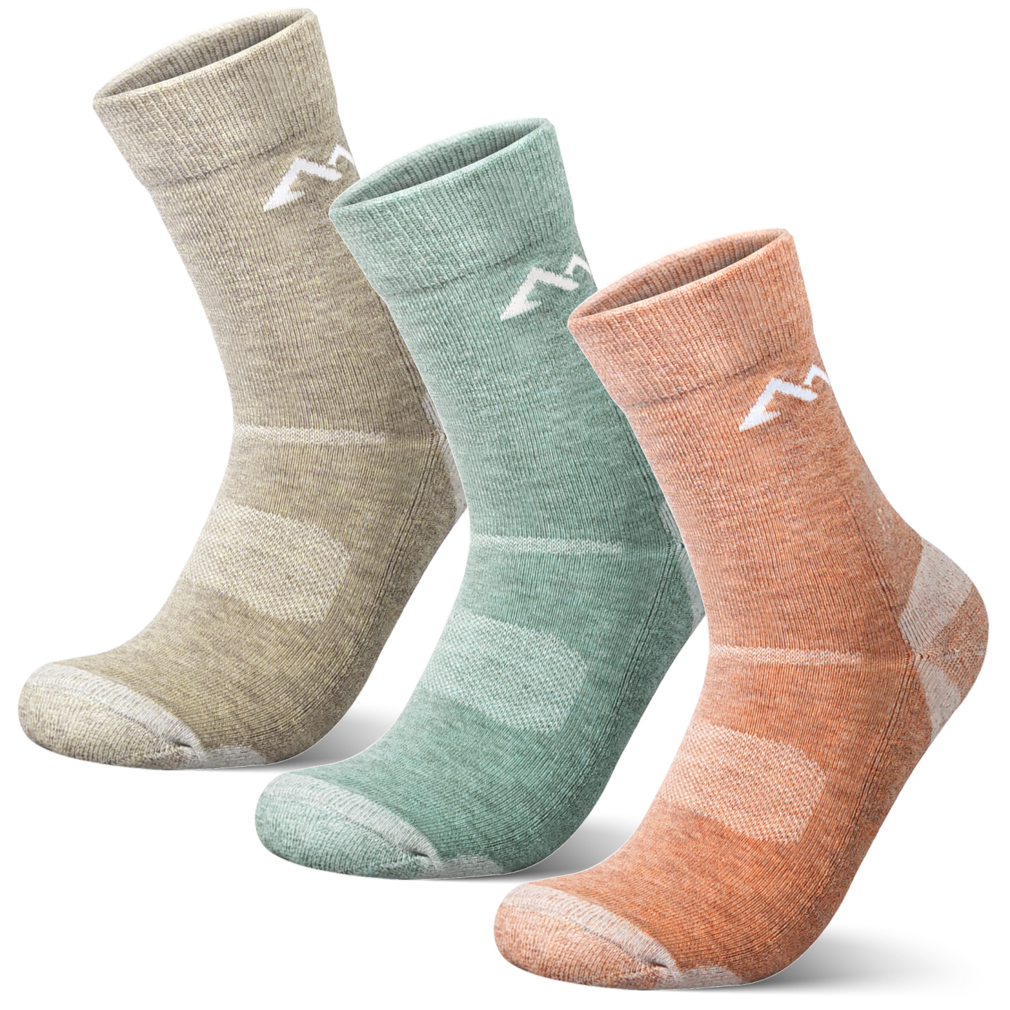 3 Pack Women's Merino Wool Micro Crew Half Cushioned Hiking Socks SS02C