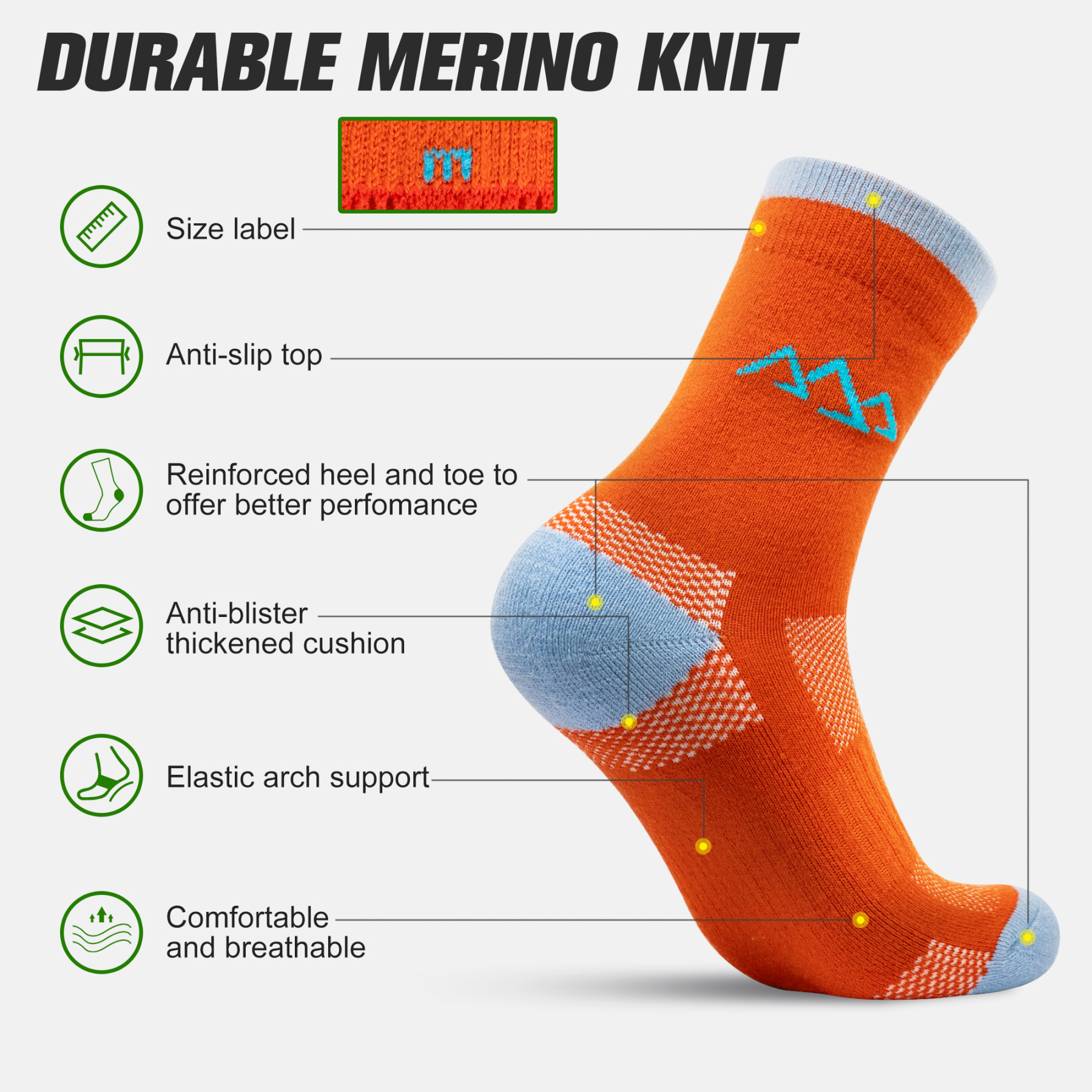 3 Pack Women's Merino Wool Micro Crew Half Cushioned Hiking Socks SS09F