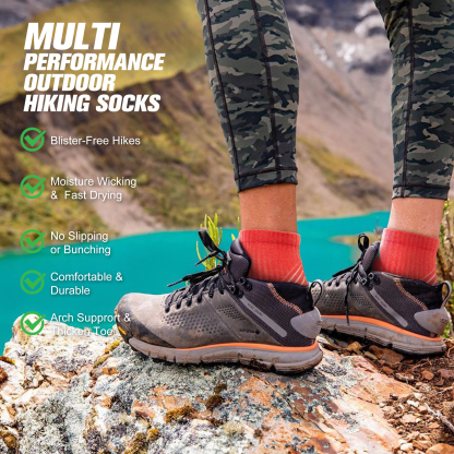 5 Pack Women's Merino Wool Hiking Socks Quarter Half Cushioned SS03F