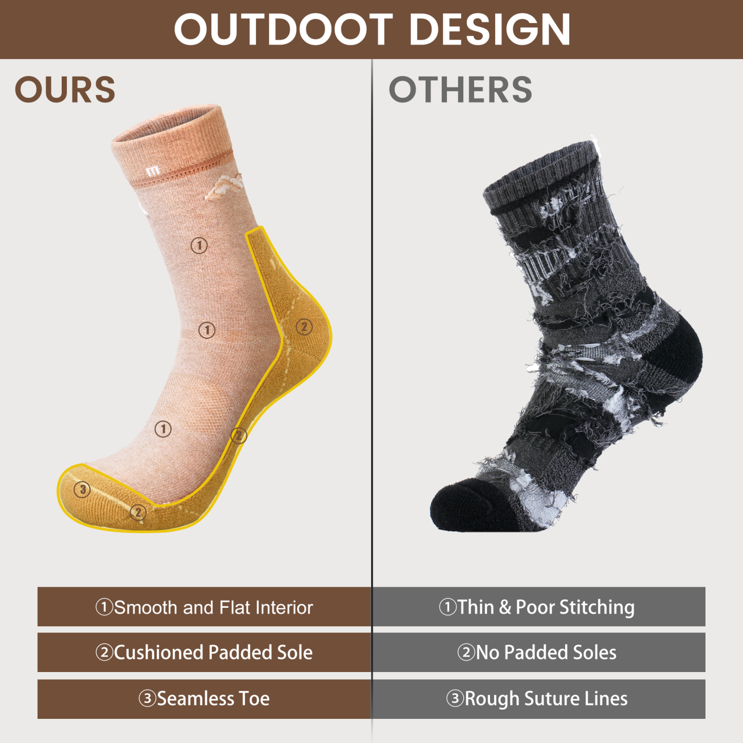 3 Pack Women's Merino Wool Micro Crew Half Cushioned Hiking Socks SS02C